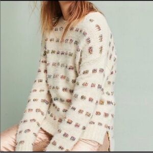 Anthropologie Moth sweater with sparkle polka dots
